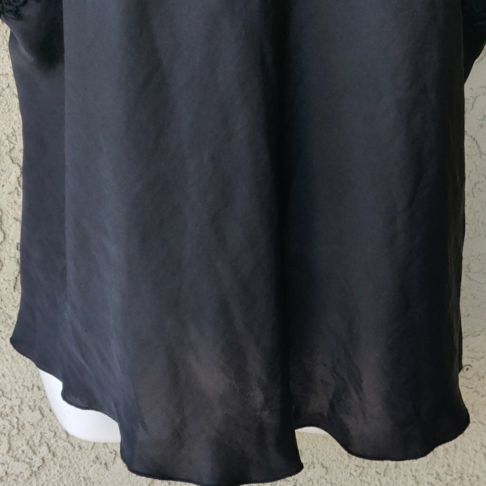 Free people intimately black silk crochet blouse - Picture 4 of 8